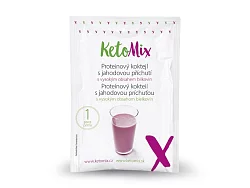 KetoMix Proteínový kokteil s jahodovou príchuťou 32 g (1 porcia)