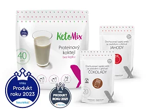 KetoMix Proteínový koktail 1200 g (40 porcií) příchuť vanilka + borůvka